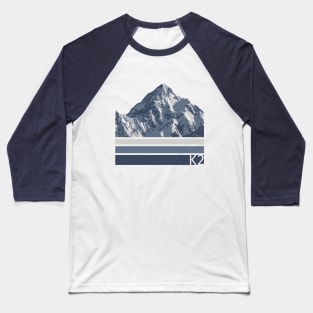 K2 Mountain Illustration Baseball T-Shirt